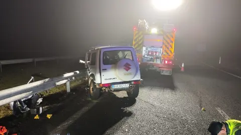 El veh&iacute;culo del conductor fallecido, que origin&oacute; el accidente.