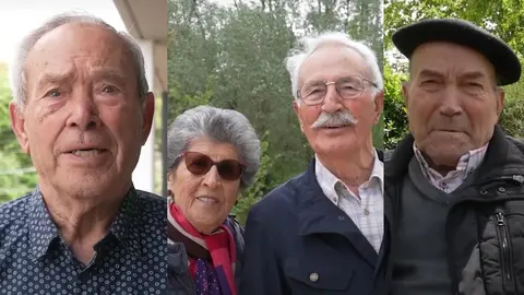Los abuelos de David Raya, Unai Sim&oacute;n y Dani Vivi&aacute;n -derecha-. | FOTO: Youtube RFEF.