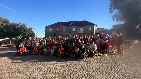 Grupo participante na andaina de A Mezquita, agosto de 2024.