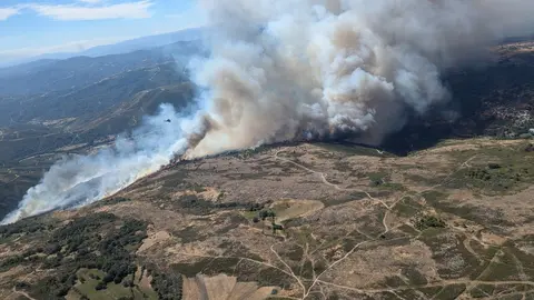 El incendio de A Gudi&ntilde;a se declar&oacute; pasadas las 13:00 horas. | FOTO: BRIFTABUYO.