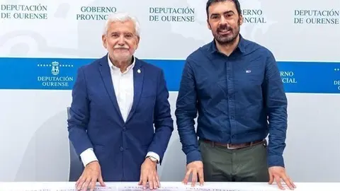 Rosendo Luis Fern&aacute;ndez, presidente del Inorde, y Juan Anta, alcalde de A Veiga.