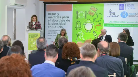 20241113_Sanidade_InauguracionXOrnadaRetosoObesidadeSEDISA1 Natalia Lobato, secretaria xeral t&eacute;cnica conseller&iacute;a de sanidade