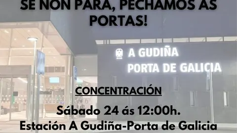 Cartel de la concentraci&oacute;n prevista para este s&aacute;bado en A Gudi&ntilde;a.