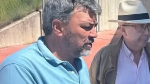 Rafael P&eacute;rez V&aacute;zquez, alcalde da Mezquita, este s&aacute;bado na concentraci&oacute;n da Gudi&ntilde;a.
