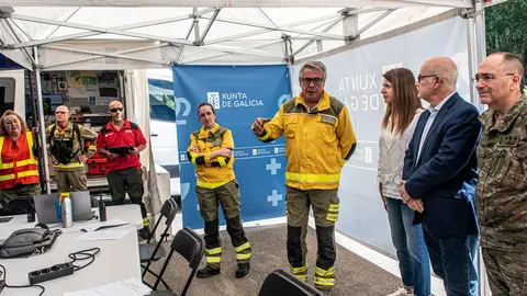 20250528_Medio Rural, adestramentos A R&uacute;a, UME SPIF, servizo prevenci&oacute;n incendios forestais. conselleira do Medio Rural, Mar&iacute;a Jos&eacute;
G&oacute;mez, director xeral de Defensa do Monte, Manuel Rodr&iacute;guez,