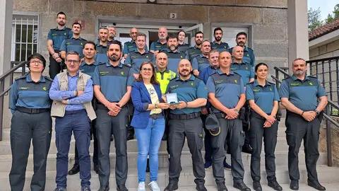 20250604 Ana Villarino, Teniente Coronel de Ourense, Rafa Berguillo, reuni&oacute;n mandos Guardia Civil en O&iacute;mbra