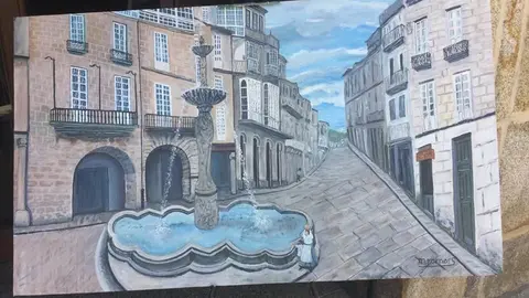 Plaza del hierro de Ourense, Pintura de Manuel Fornos 02