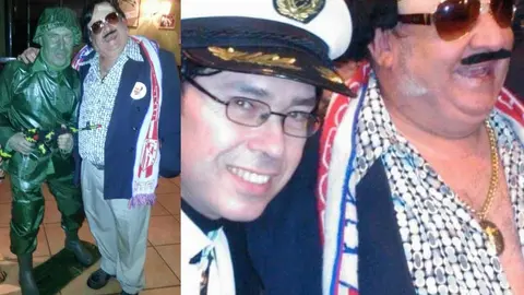 Jorge God&aacute;s y Daniel Fern&aacute;ndez-Novoa, con el fallecido "Cesteiro".