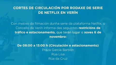 Comunicado do Concello de Ver&iacute;n advertindo dos cortes nas r&uacute;as.