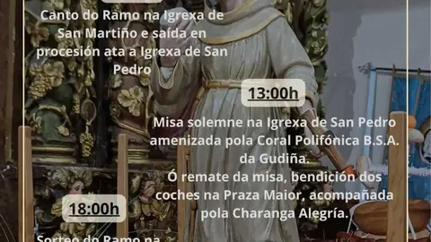 A imaxe do ilustre franciscano protagoniza o cartel oficial dos festexos organizados polo consistorio local e a comisi&oacute;n O Carballal.
