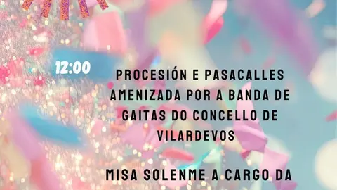 Programaci&oacute;n de la Festa da Ascensi&oacute;n en Florderrei Vello, Vilardev&oacute;s.