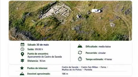O percorrido de sendeirismo de dezaseis quil&oacute;metros incl&uacute;e o paso polos tradicionais mu&iacute;&ntilde;os do r&iacute;o Pichos.