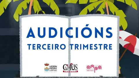 Cartel anunciador de las audiciones del tercer trimestre del Conservatorio de M&uacute;sica de Ver&iacute;n.