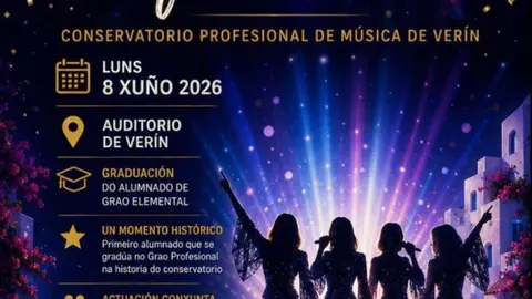 El CMUS de Ver&iacute;n celebra su Festa de Fin de Curso con la graduaci&oacute;n del alumnado de Grao Elemental y Profesional y la representaci&oacute;n del musical Mamma Mia.