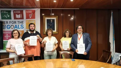 Alcaldes dos catro concellos participantes na sinatura deste Manifesto.