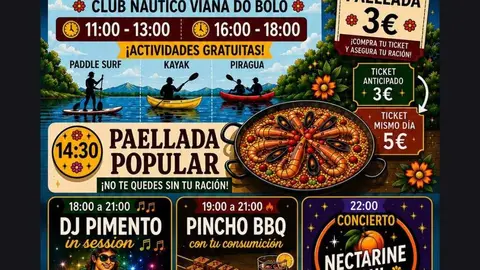 Cartel de la Fiesta Flower Power que inaugura la temporada de verano en Viana do Bolo.