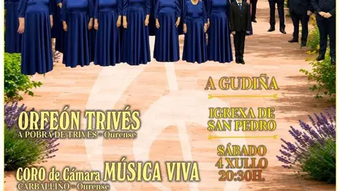 Cartel do XVI Concerto de Corais que se celebrar&aacute; na Igrexa de San Pedro da Gudi&ntilde;a.