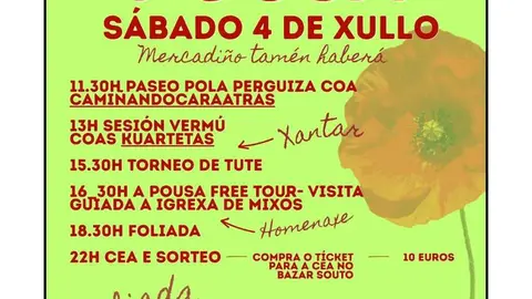 Cartel do Ser&aacute;n da Pousa, cunha xornada completa de actividades para o s&aacute;bado 4 de xullo.