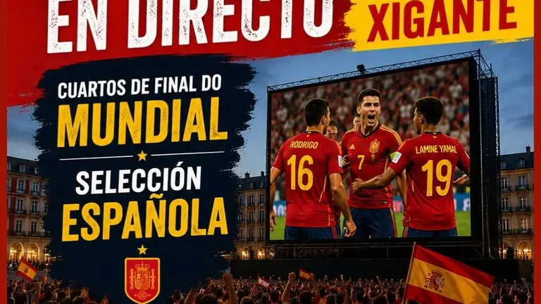 Viana do Bolo instala una pantalla gigante en la Praza Maior para ver los cuartos de final del Mundial | NOTICIAS VERÍN