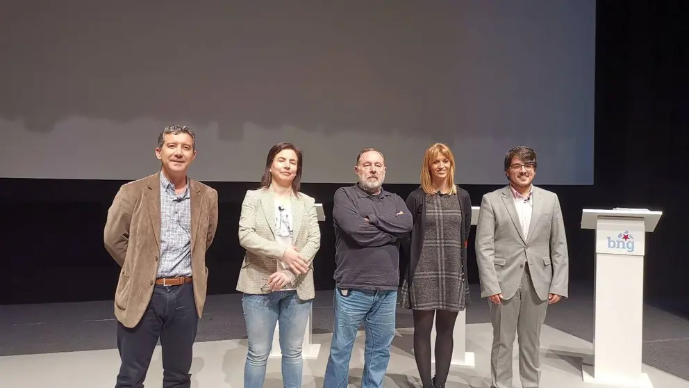 Imaxe dos candidatos de BNG, PPdeG, PSdeG e En Marea &aacute;s elecci&oacute;ns xerais no debate celebrado o pasado mes de abril en Ver&iacute;n.