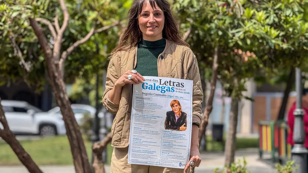 A concelleira Samanta Barreira presenta o cartel das Letras Galegas 2026 en Ver&iacute;n.