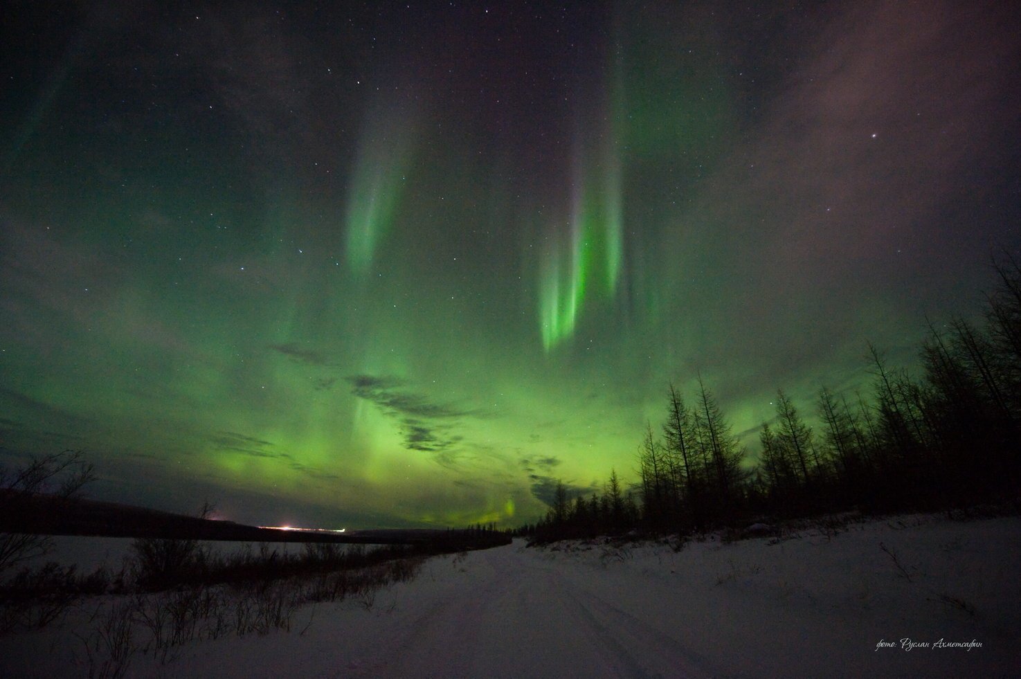 Aurora boreal en Mirny