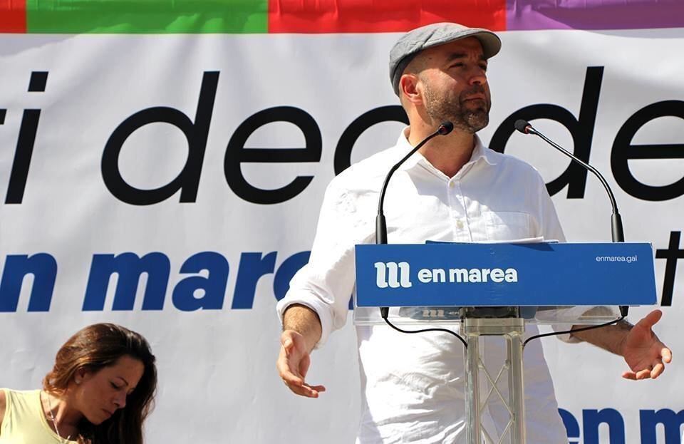 Luís Villares, de En Marea, no mitin de Verín.