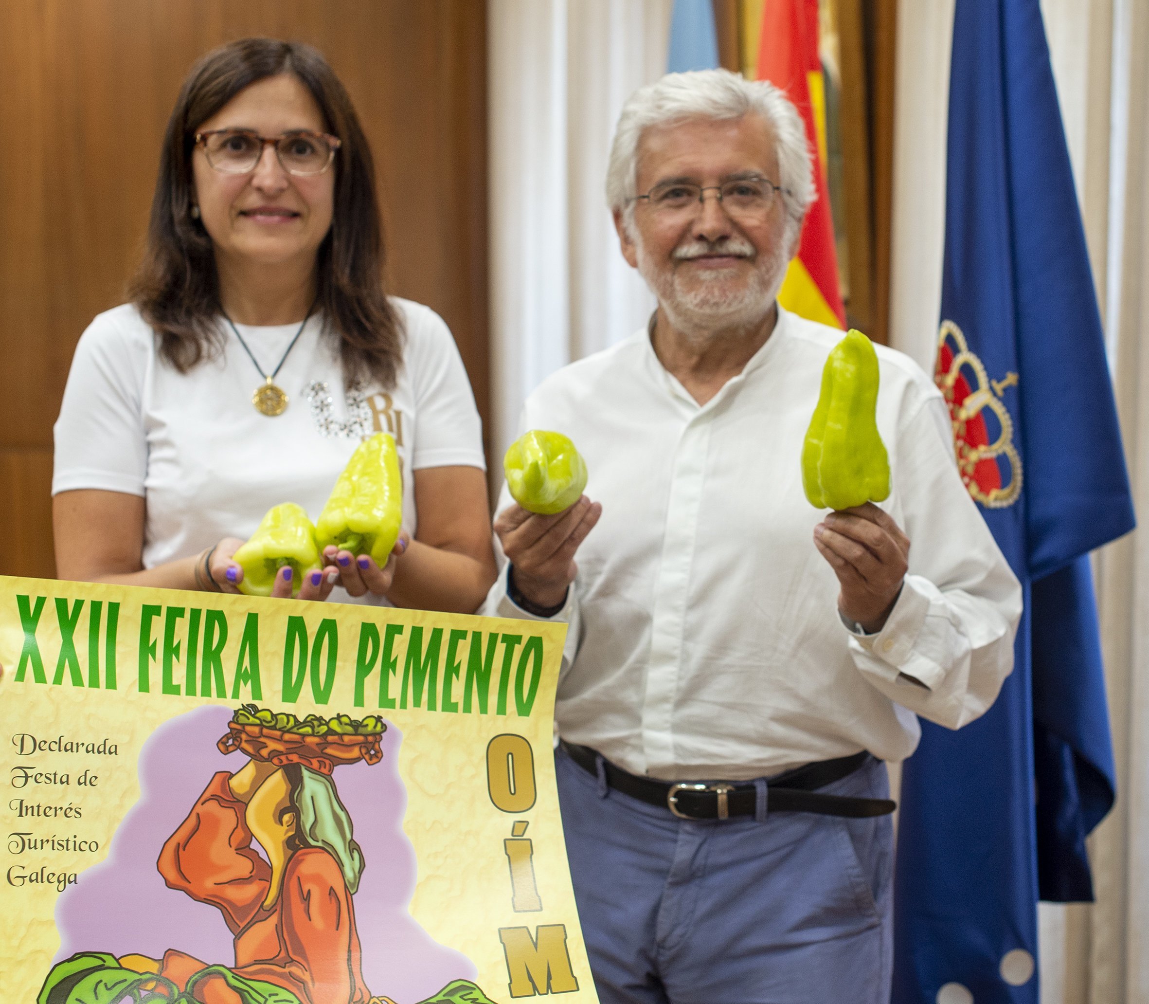 Ana Villarino e Rosendo Fernández, na presentación da XXII Feira do Pemento de Oímbra 1