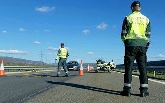 Control establecido en el punto kilométro 124 de la A-52 sentido Santiago.