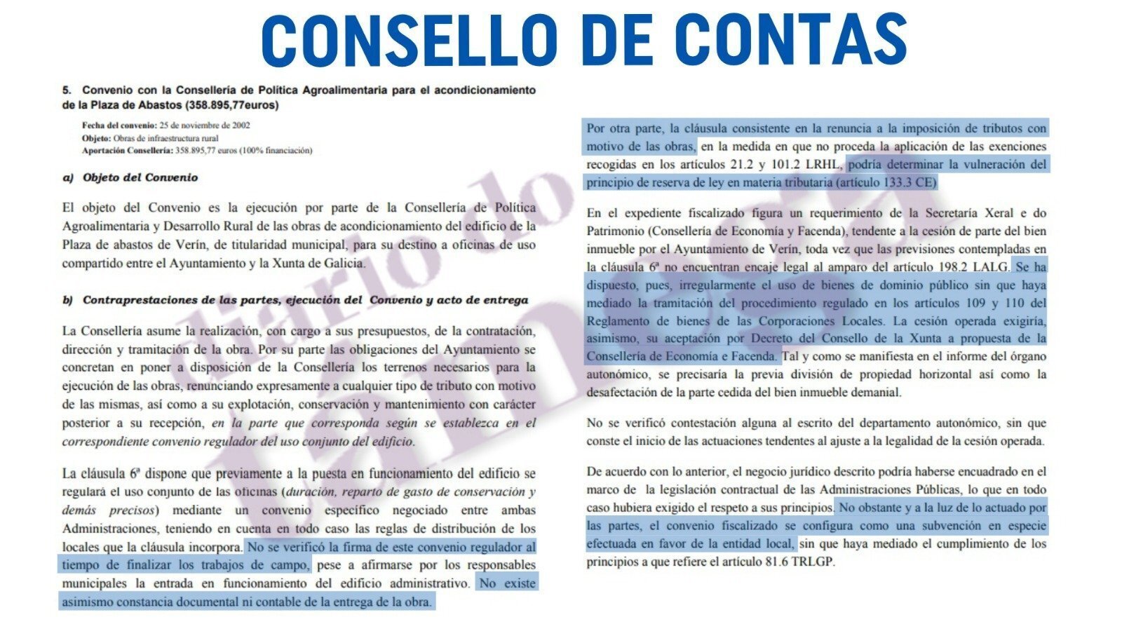 Informe do Consello de Contas.
