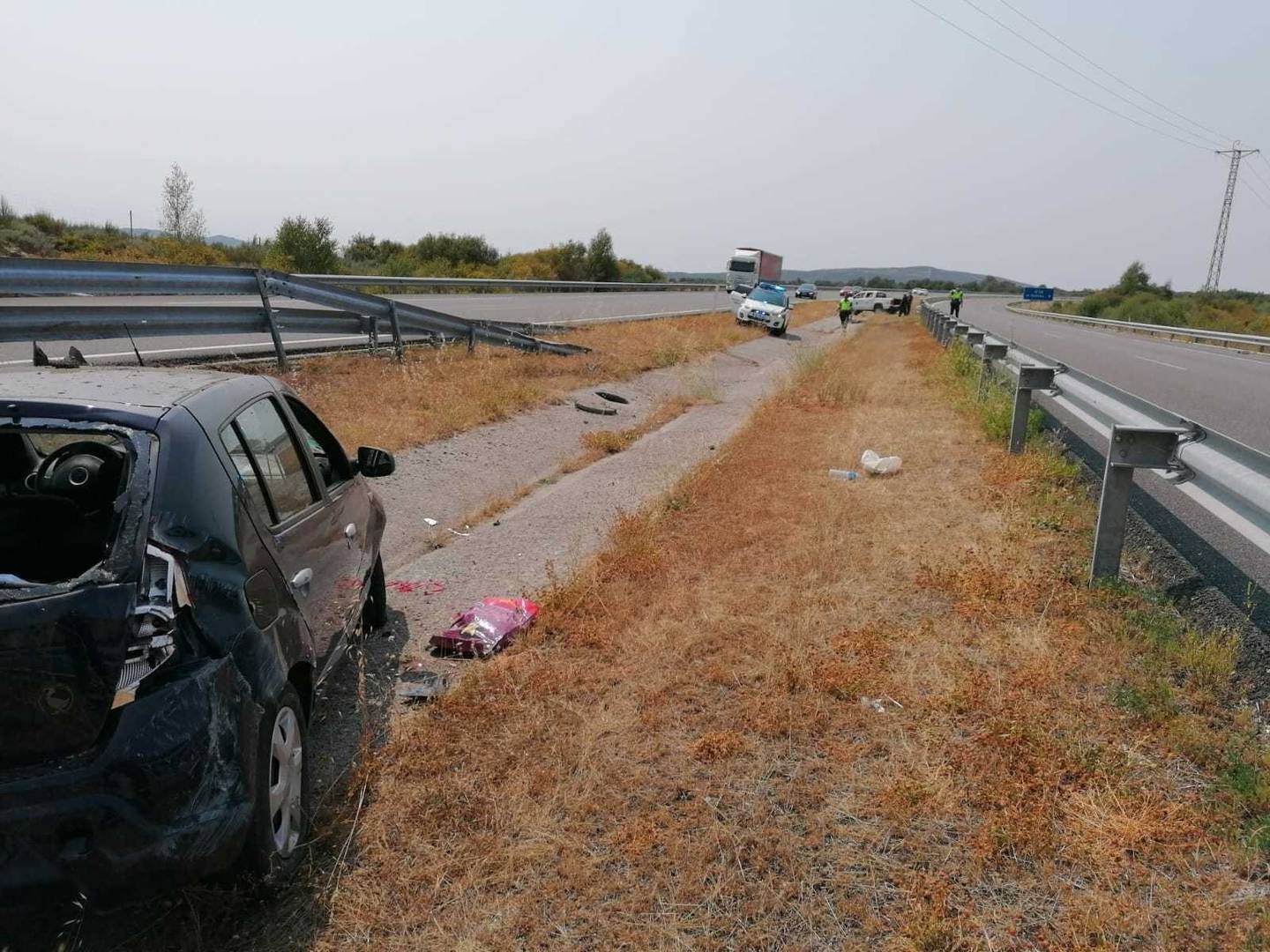 Accidente en la autovía A - 52, en A Mezquita.
