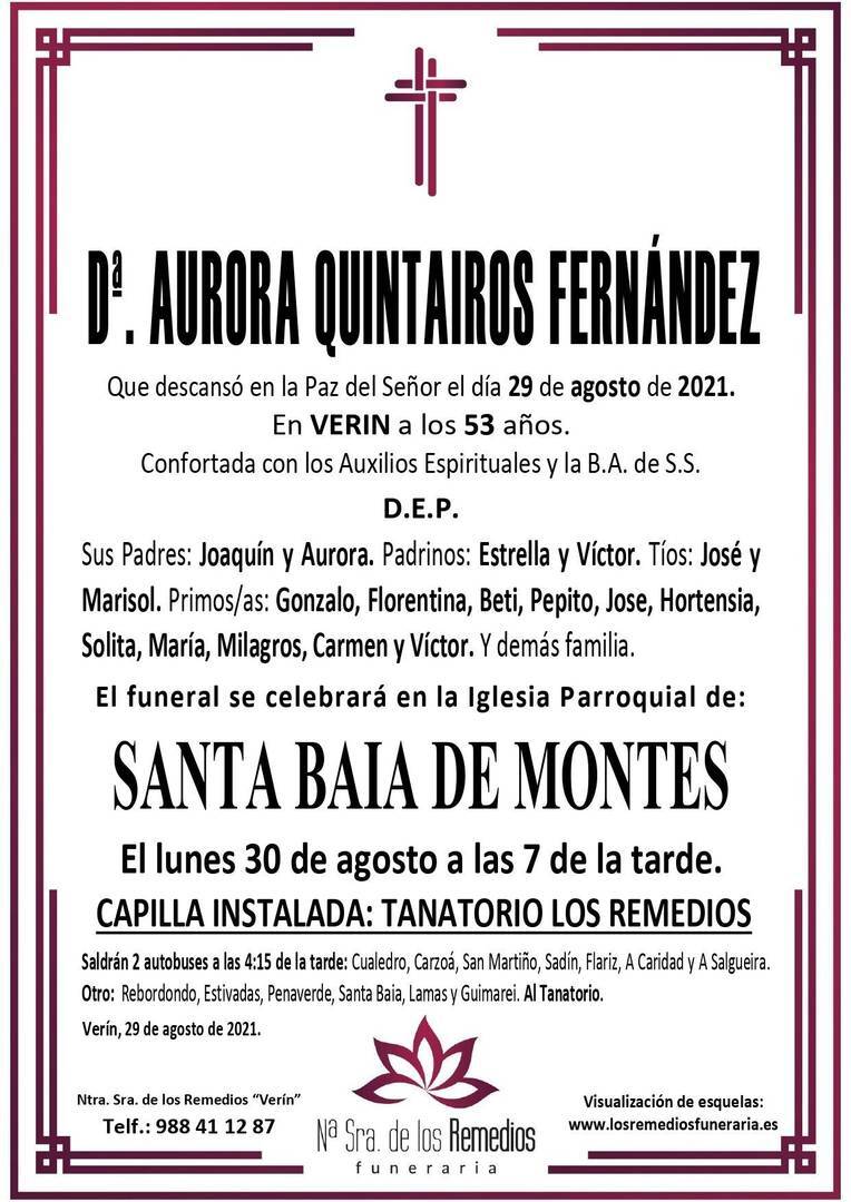 Aurora Quintairos Fernández.