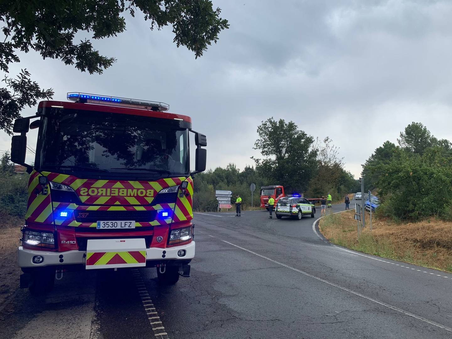 Accidente en el kilómetro cero de la OU - 114, en Verín.