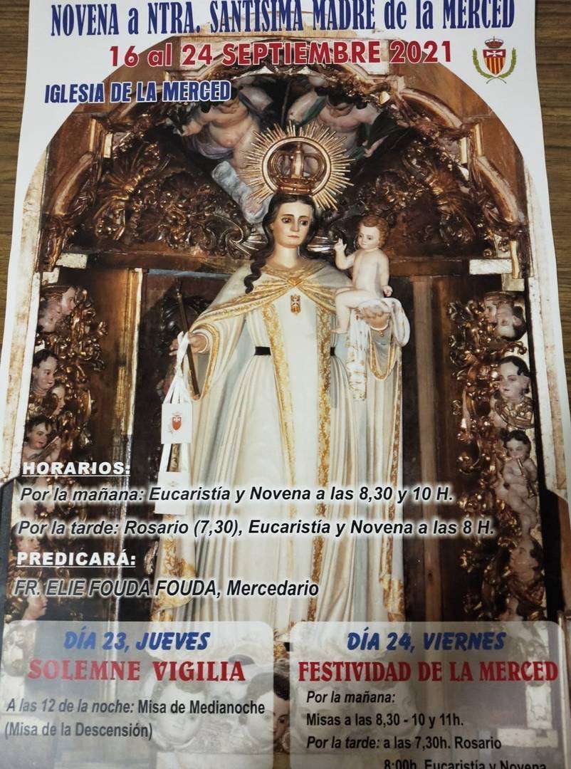 Cartel promocional de la Novena en la Merced.