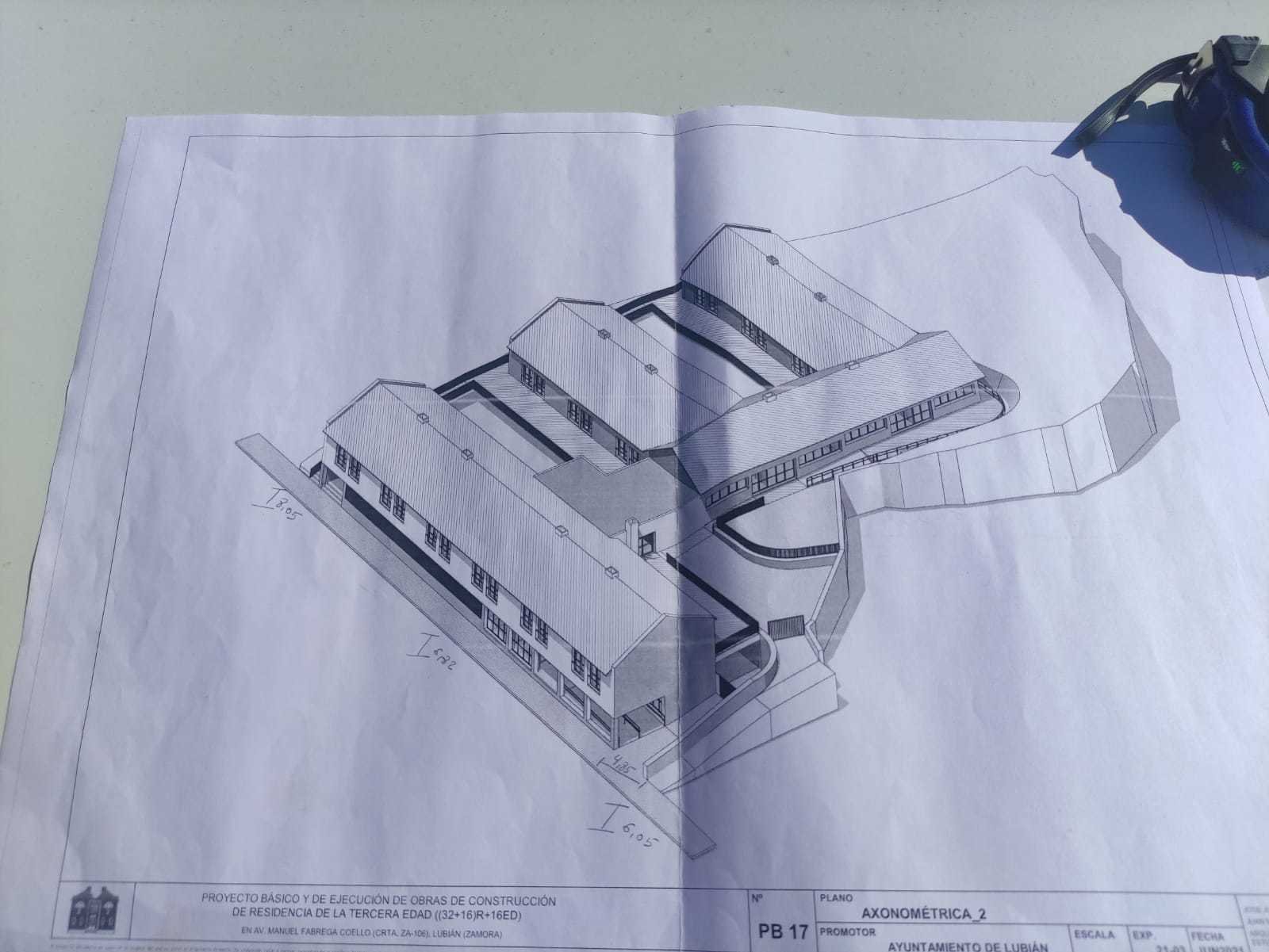 Plano de las obras de la residencia en Lubián.