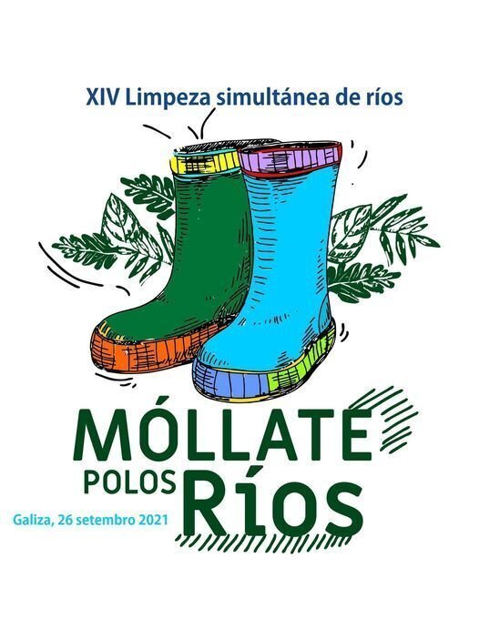 Cartel promocional da XIV Limpeza Simultánea de Ríos.