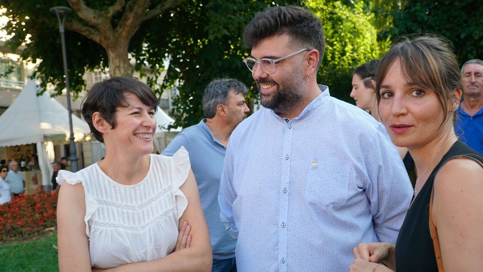 Ana Pontón, con Diego Lourenzo e Samanta Barreira. | FOTO: Iván Iglesias.