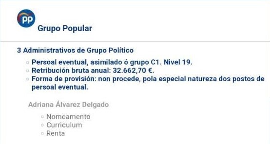 soldo Adriana Álvarez PP Deputación