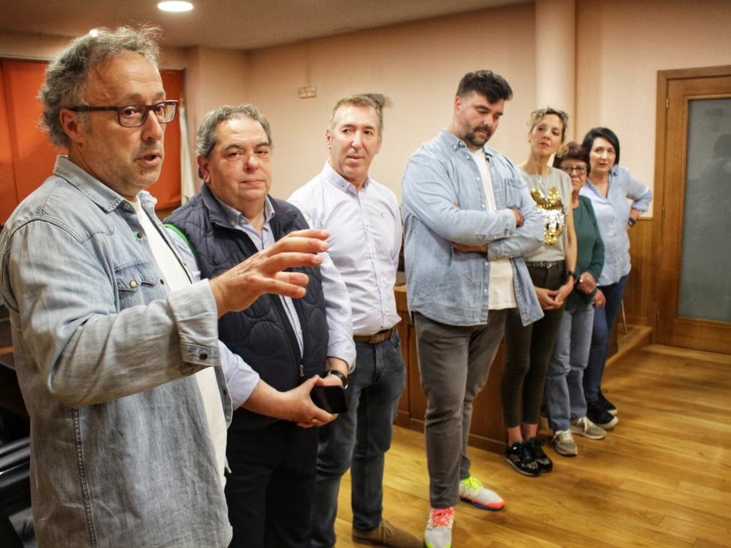 Juan Carlos Francisco, presidente del Verín C.F., en la recepción oficial.