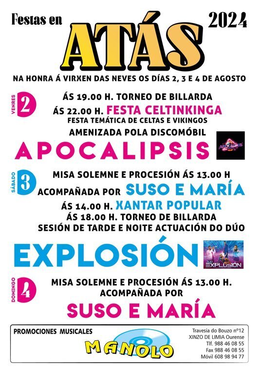 Cartel das festas de Atás. FOTO: Gráficas Cars.