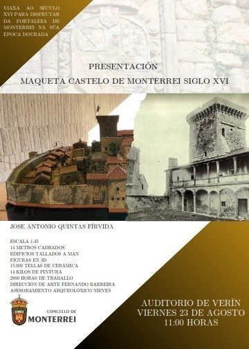 Cartel de la presentación de la maqueta del Castelo de Monterrei.