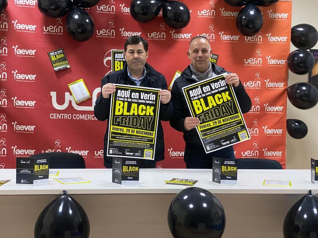 20241129 Black Friday comercio local verín AEVER, Santos Álvarez, José Ángel Rodicio