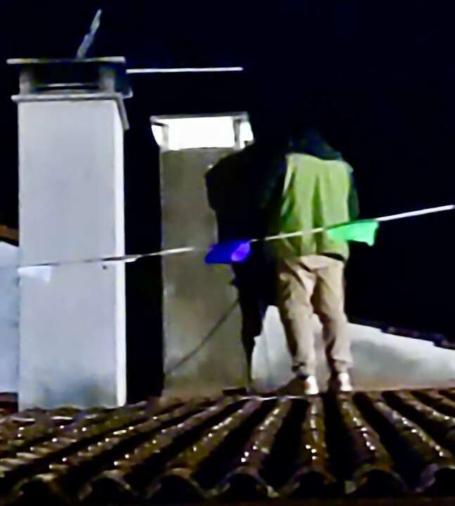 Rayo estuvo tres noches en la chimenea de la imagen.