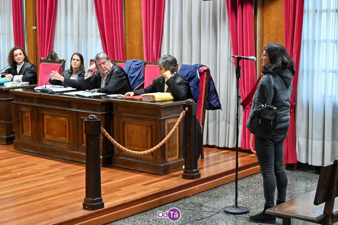 Estrella Rodríguez comparecía esta mañana ante la sala de vistas de la Audiencia Provincial de Ourense. | FOTO: Noelia Caseiro.