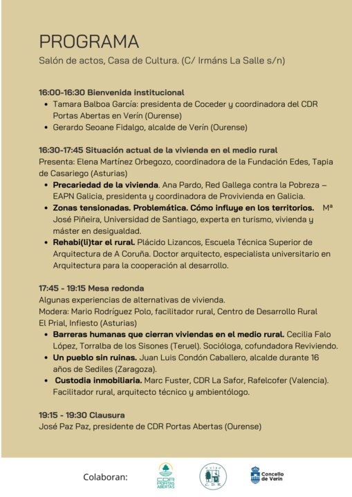 20250402 Xornada sobre vivenda no rural, COCEDER programa 2
