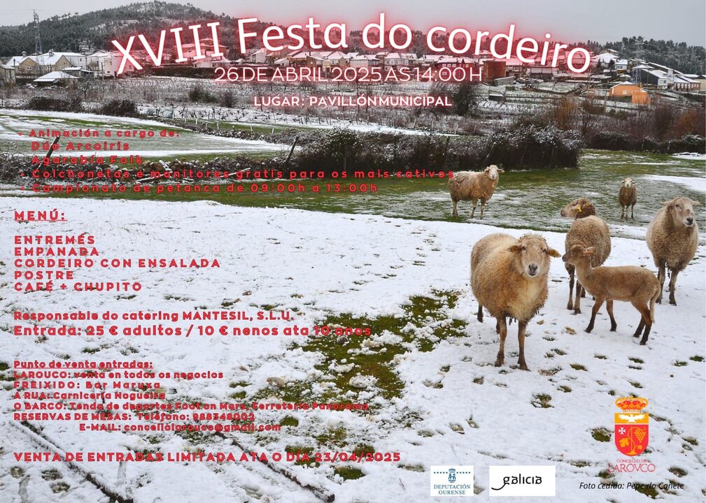 Cartel promocional de la XVIII edición de la Festa do Cordeiro do Larouco.