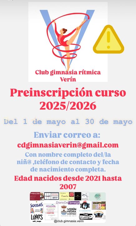 202505 Preinscrición Club Ximnasia rítmica curso 25-26