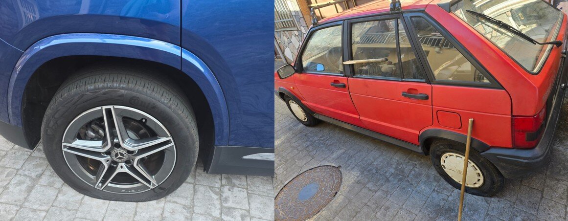 20250722 Vandalismo Laza, coches ruedas pinchadas02