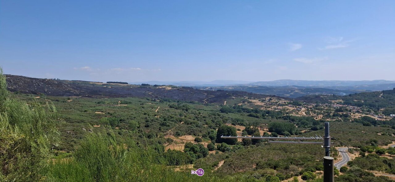 Vista de la zona de monte calcinada junto a la aldea de Terroso.
