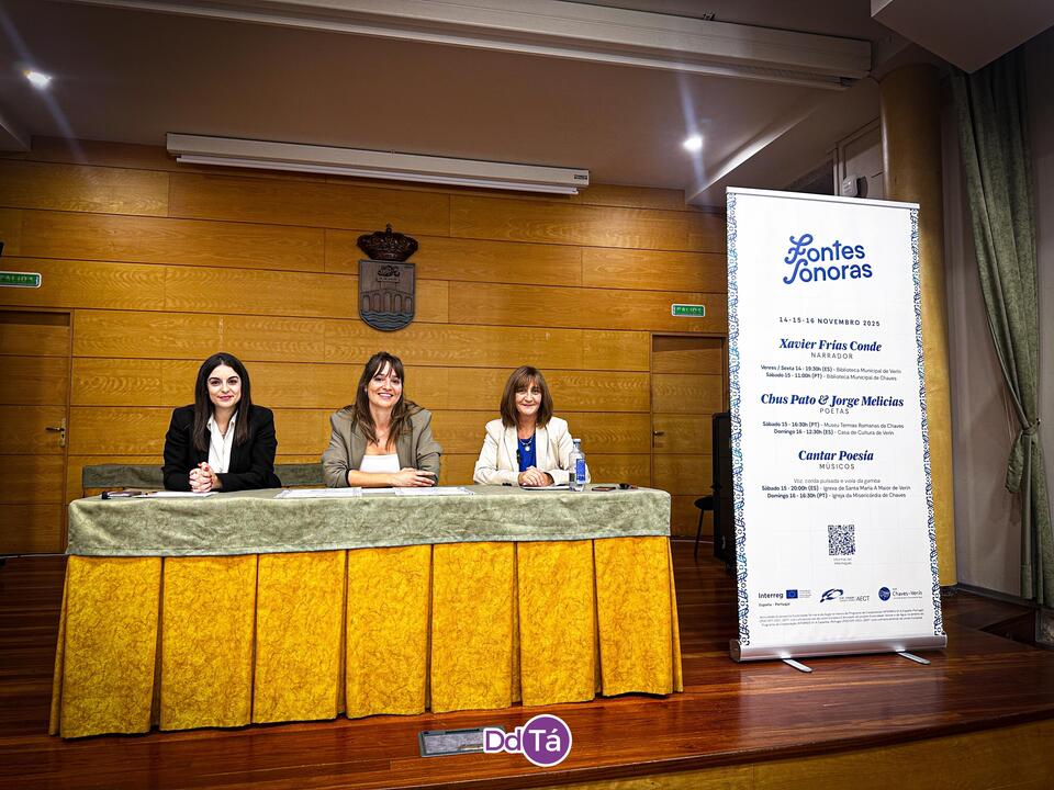 Nídia da Cunha, Samanta Barreira y Conchi da Silva en la presentación del festival.